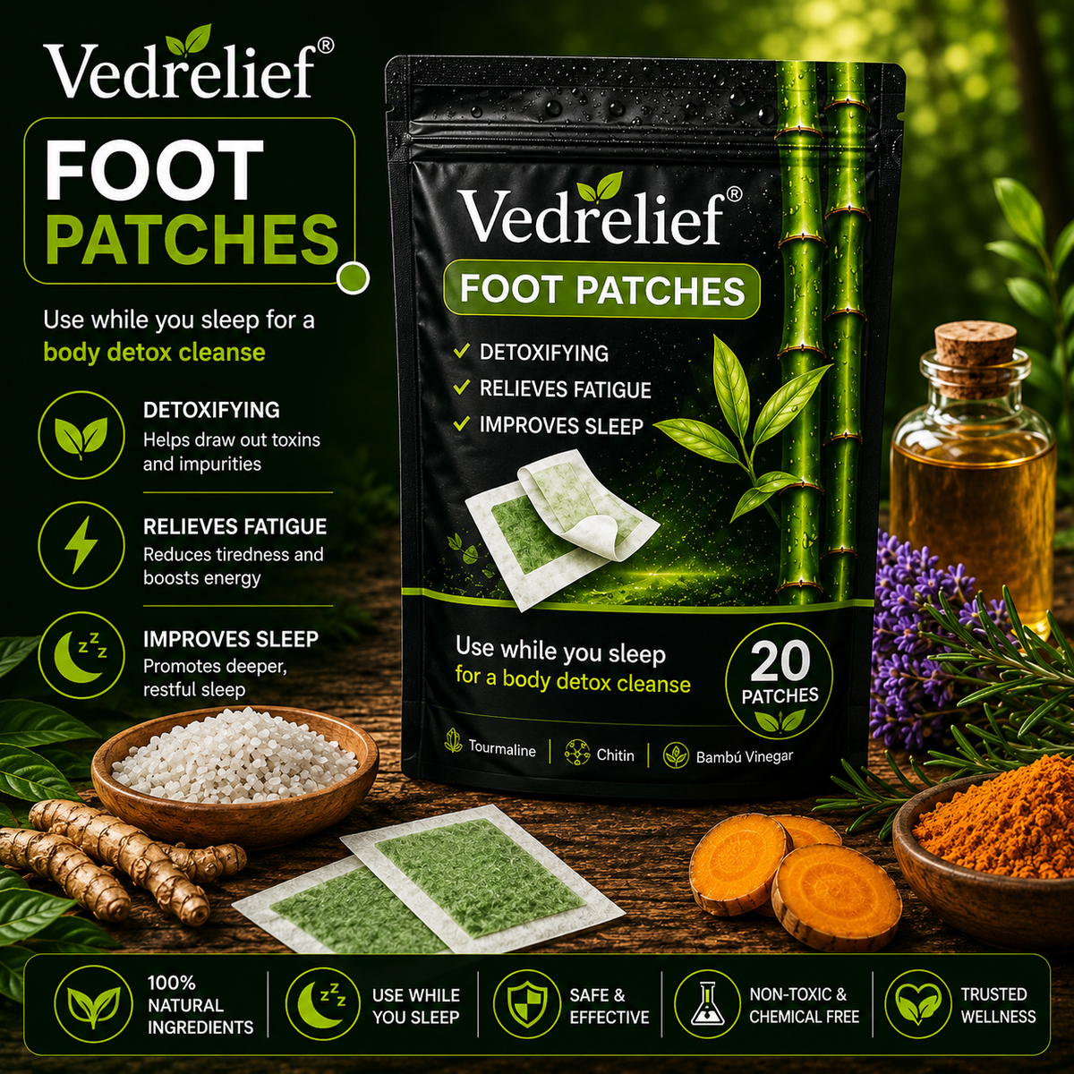 Vedrelief® Herbal Foot Patches