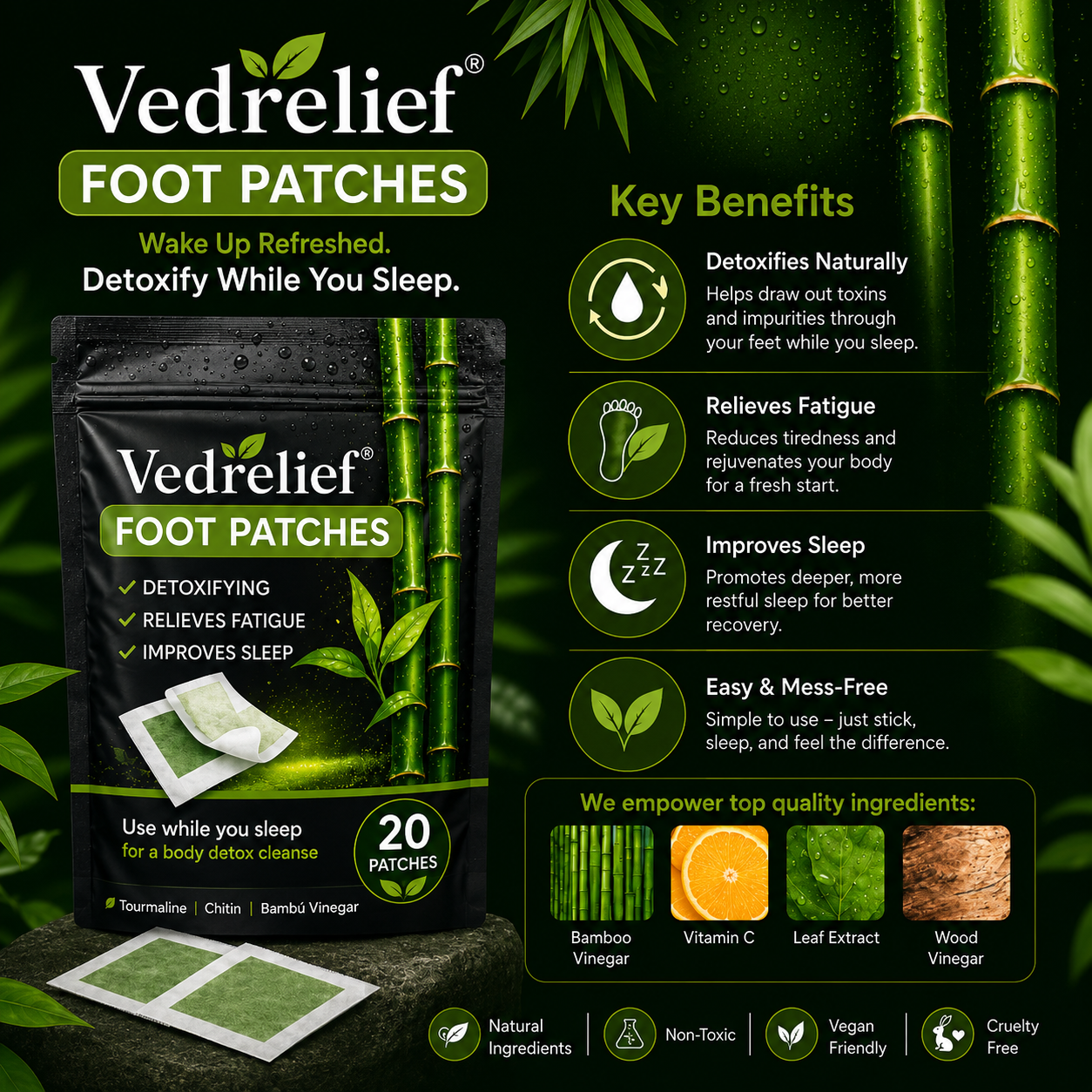 Vedrelief® Herbal Foot Patches